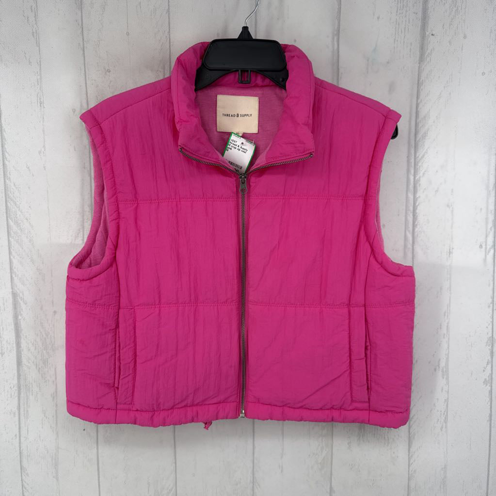 M crop zip vest