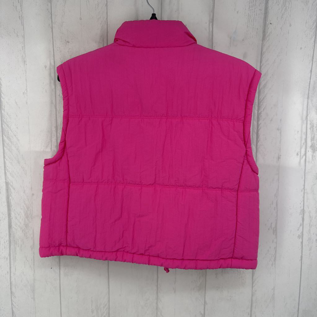 M crop zip vest