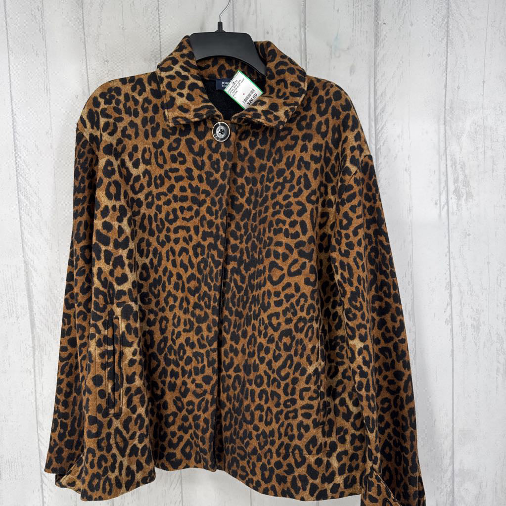 L animal print coat