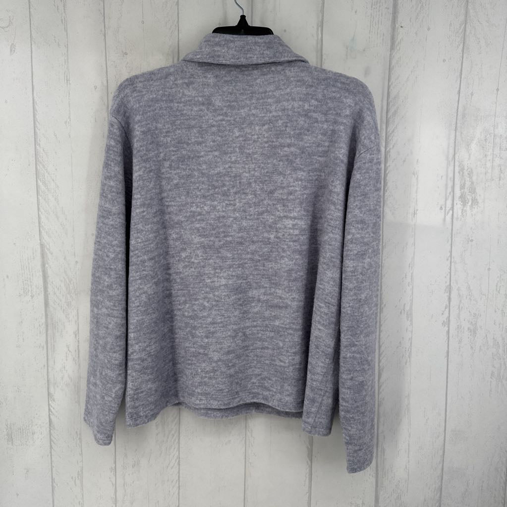 M l/s half button sweater