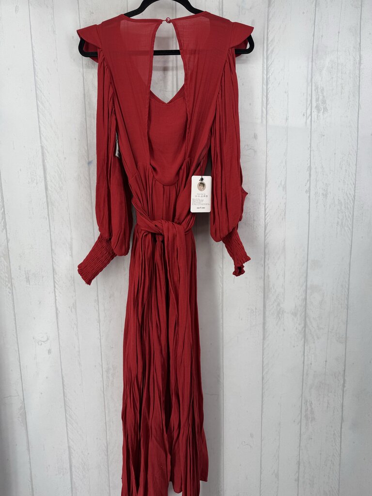 L crossover split slv maxi dress