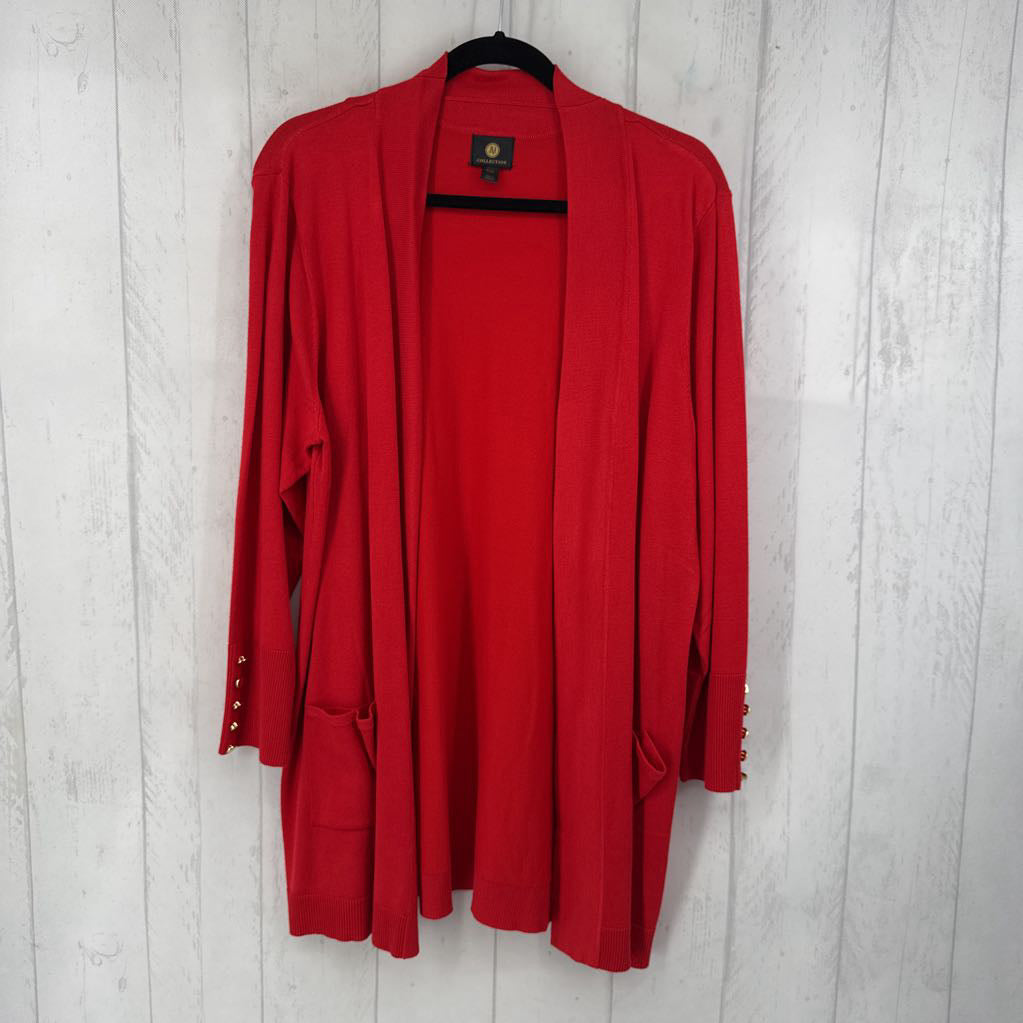 PXXL l/s pocket open cardigan