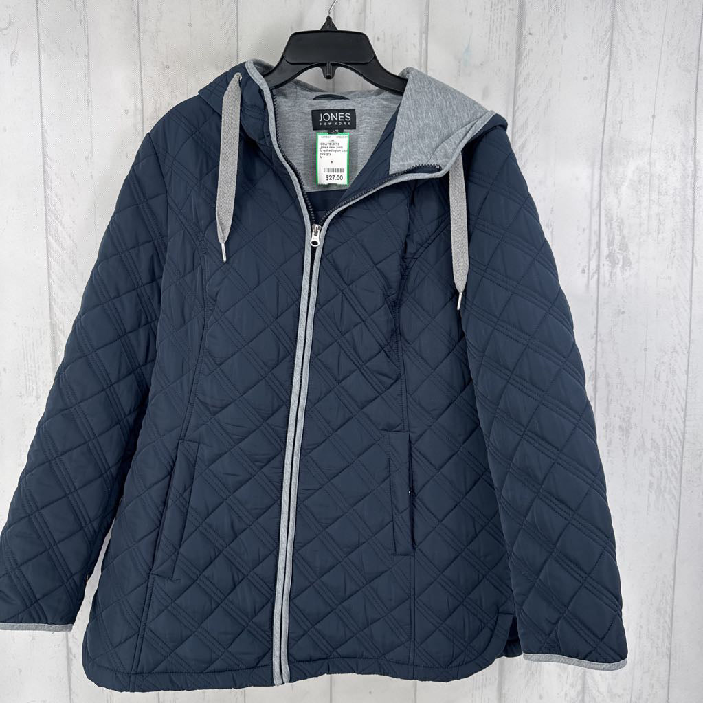 L quilted nylon coat