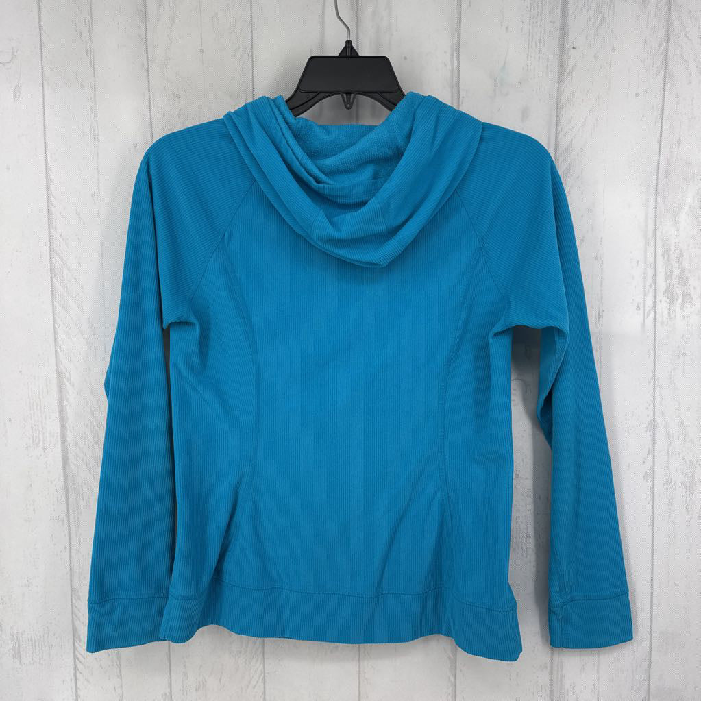 M l/s ribbed pullover hoodie