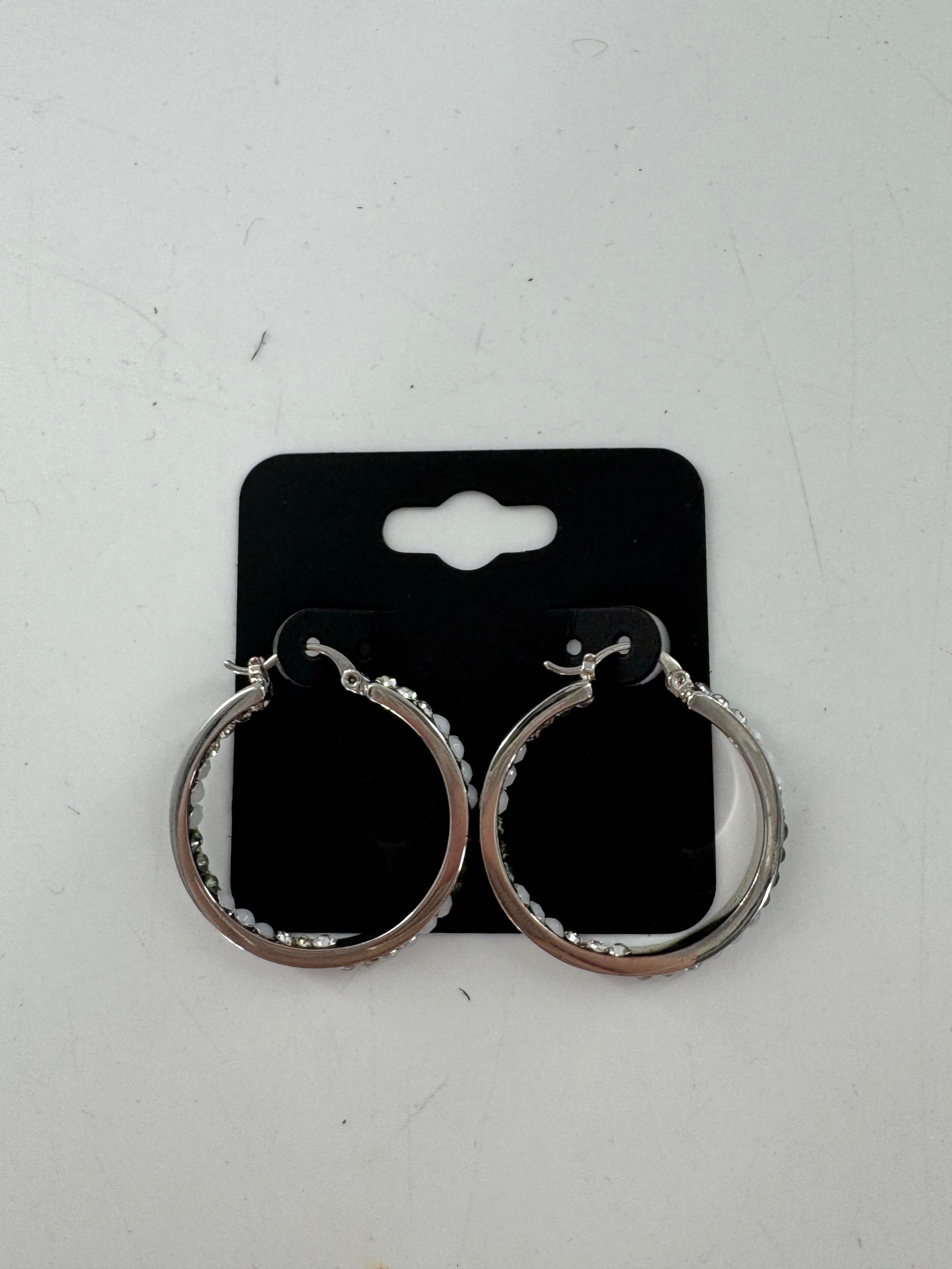 silv beaded hoop earrings