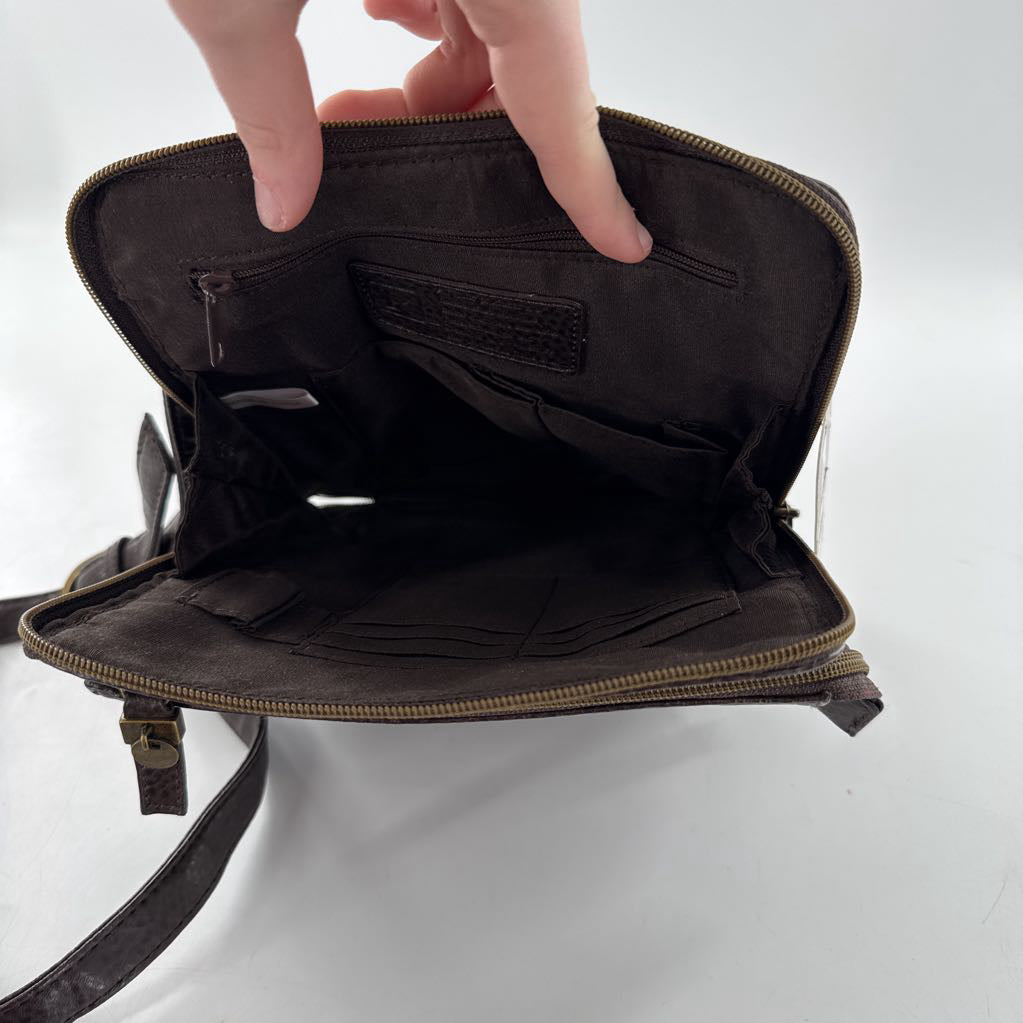 R34 leather organizer crossbody