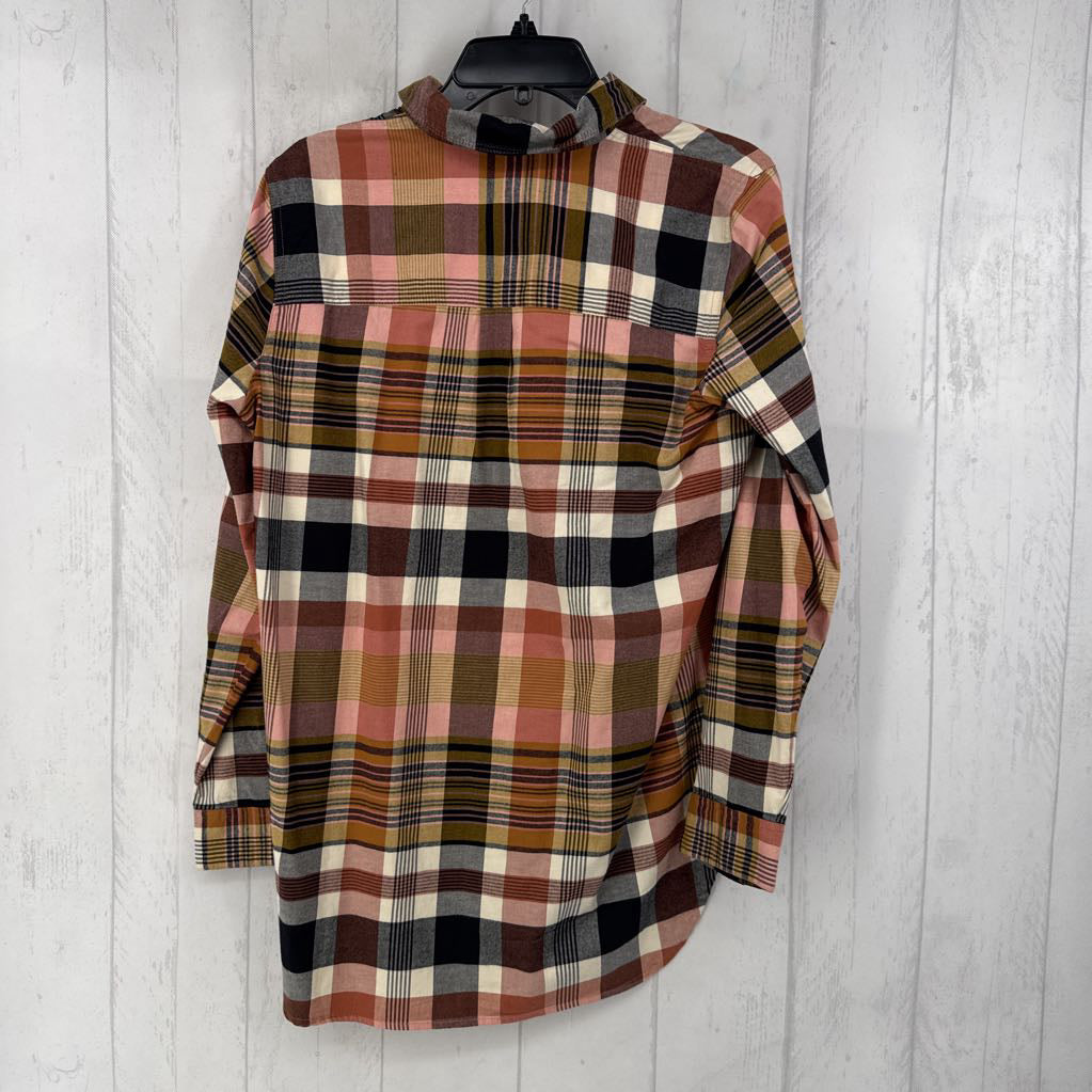 M plaid button down l/s top