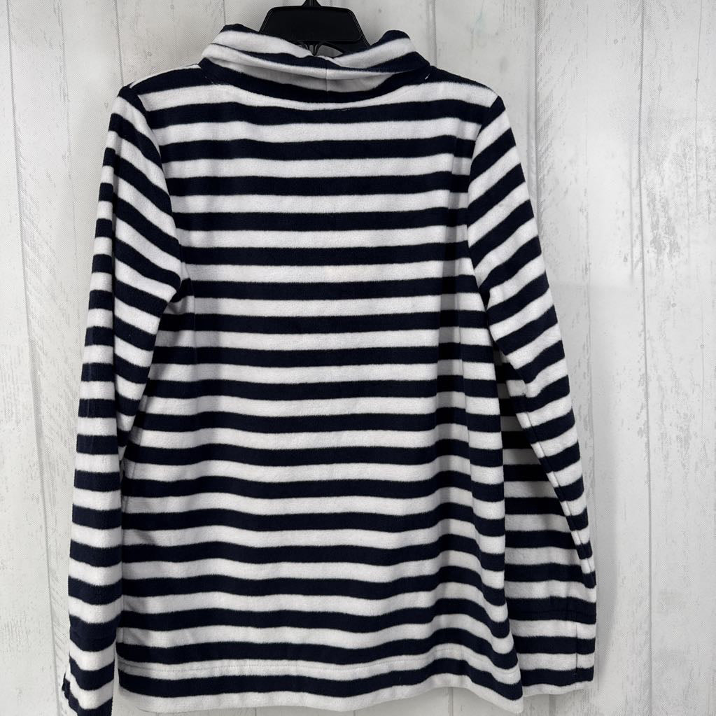 L striped fleece pullover