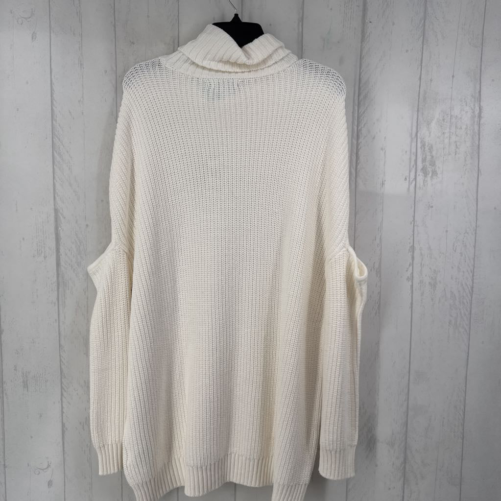 R60 2X cowl neck cold shoulder sweater