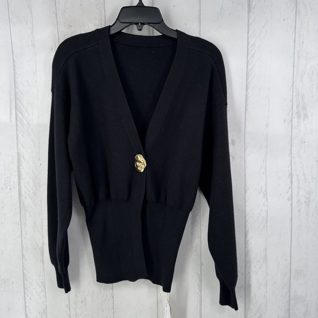 XS gold snap button cardi
