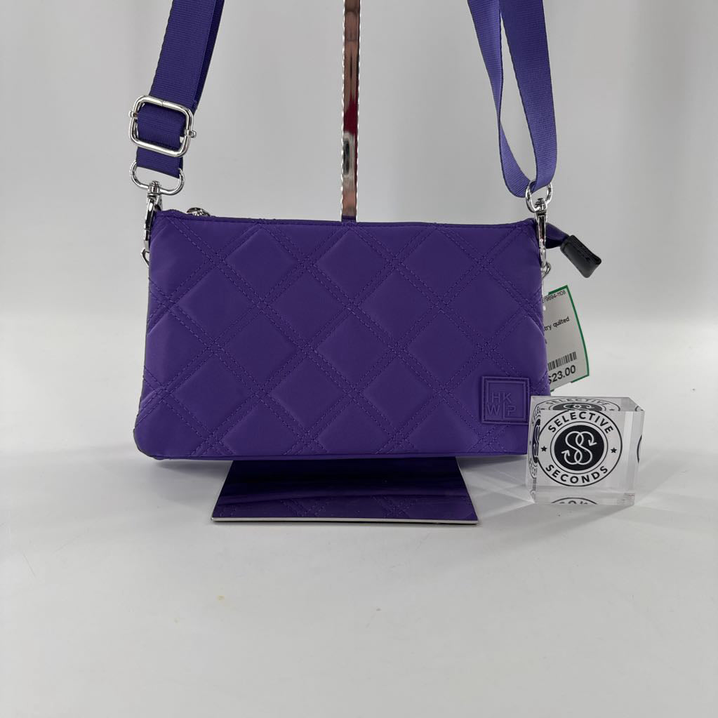 triple entry quilted crossbody w/ wristlet strap