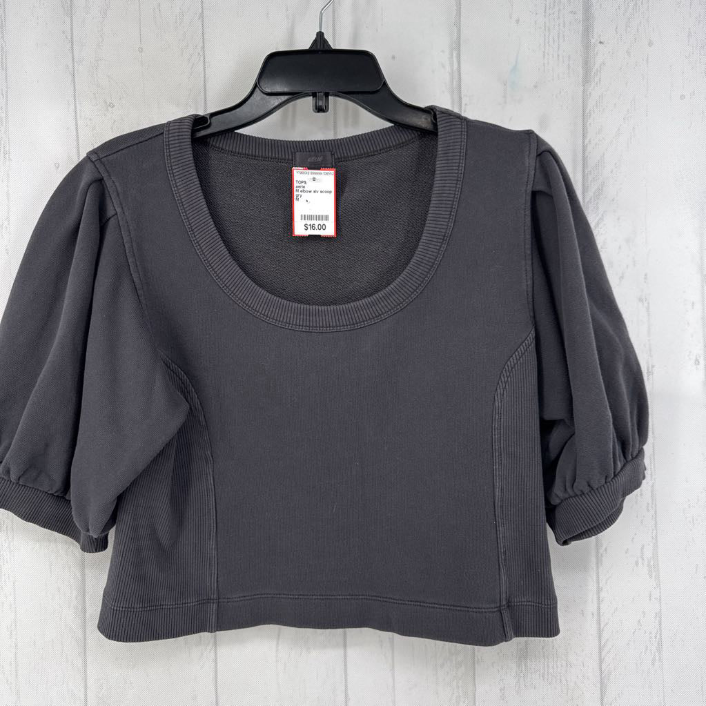 M elbow slv scoop neck top