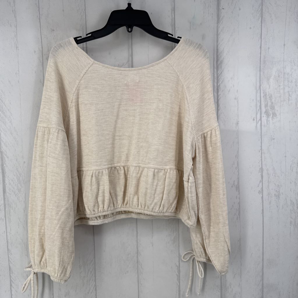 M ribbed bow slv top