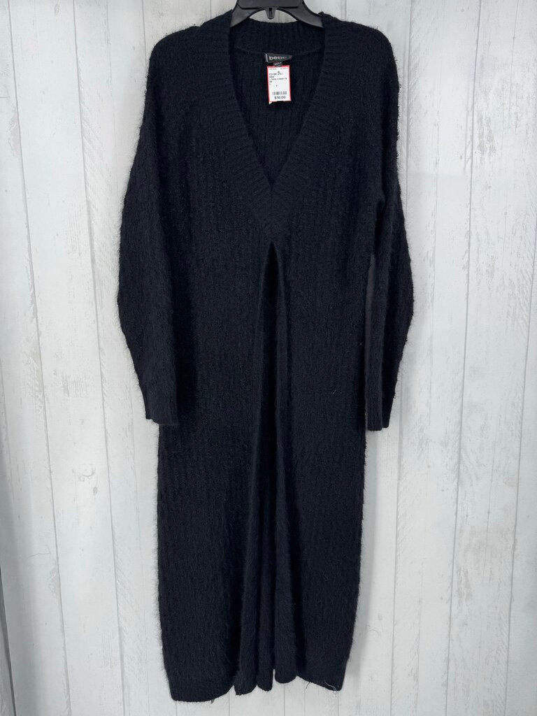 L fuzzy v-neck l/s duster
