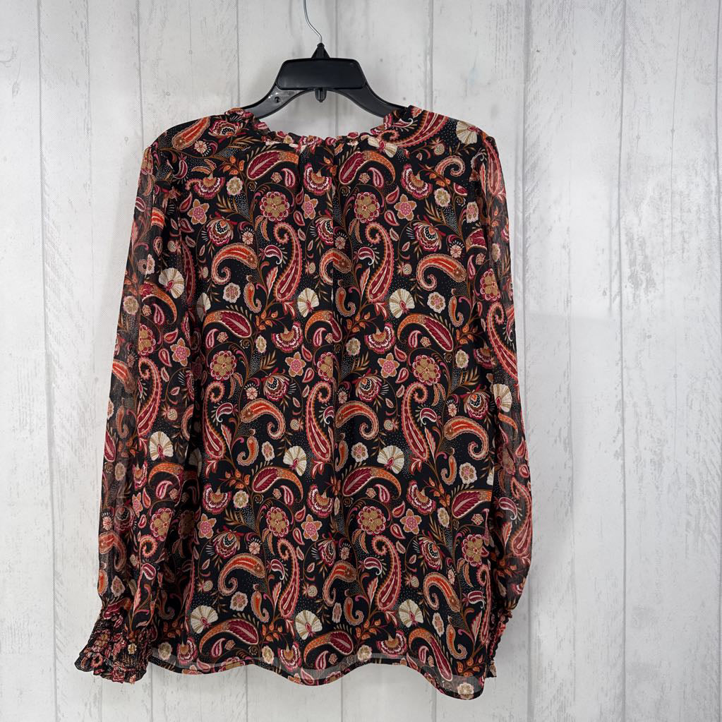 L paisley print l/s top