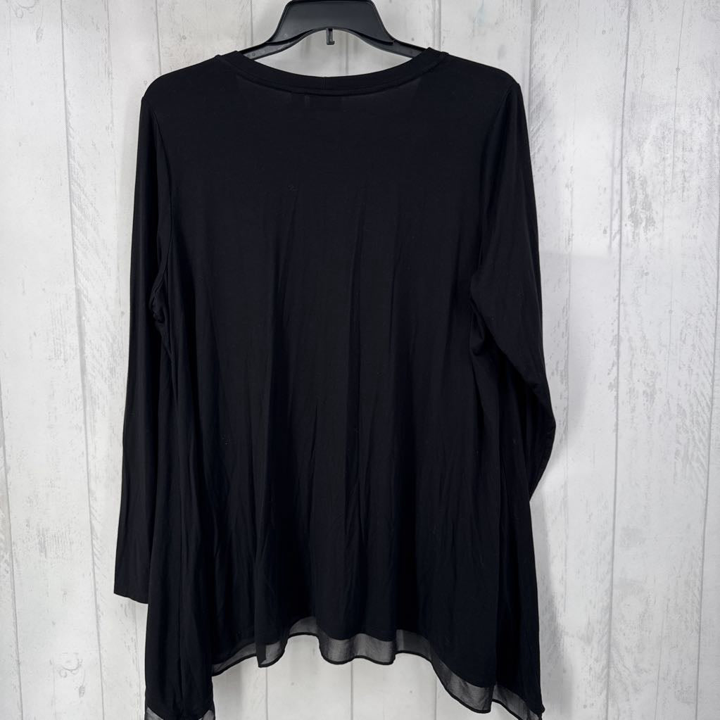 XL button down layered hem cardi