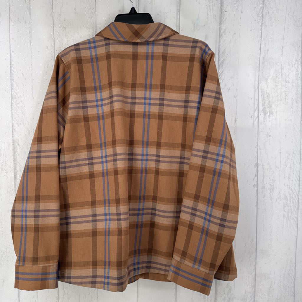 XL fleece lined plaid shacket
