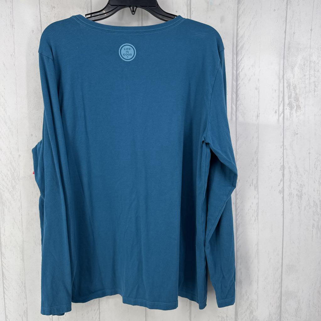 XL v-neck graphic l/s tee-butterfly