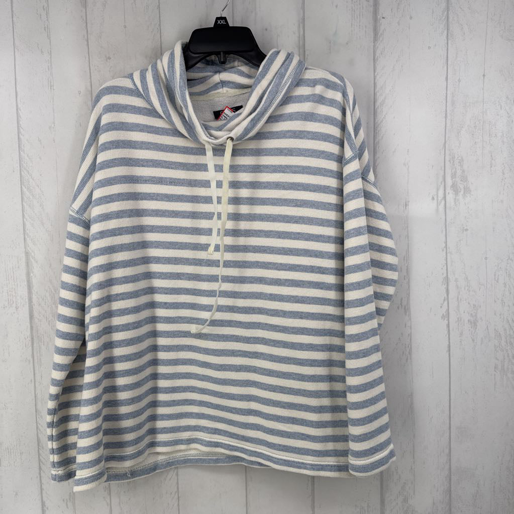 XL striped cowl neck pullover