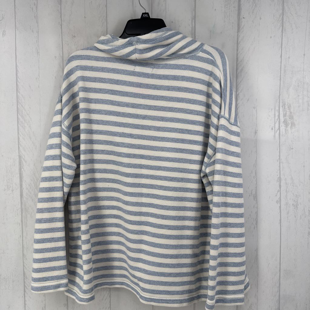 XL striped cowl neck pullover