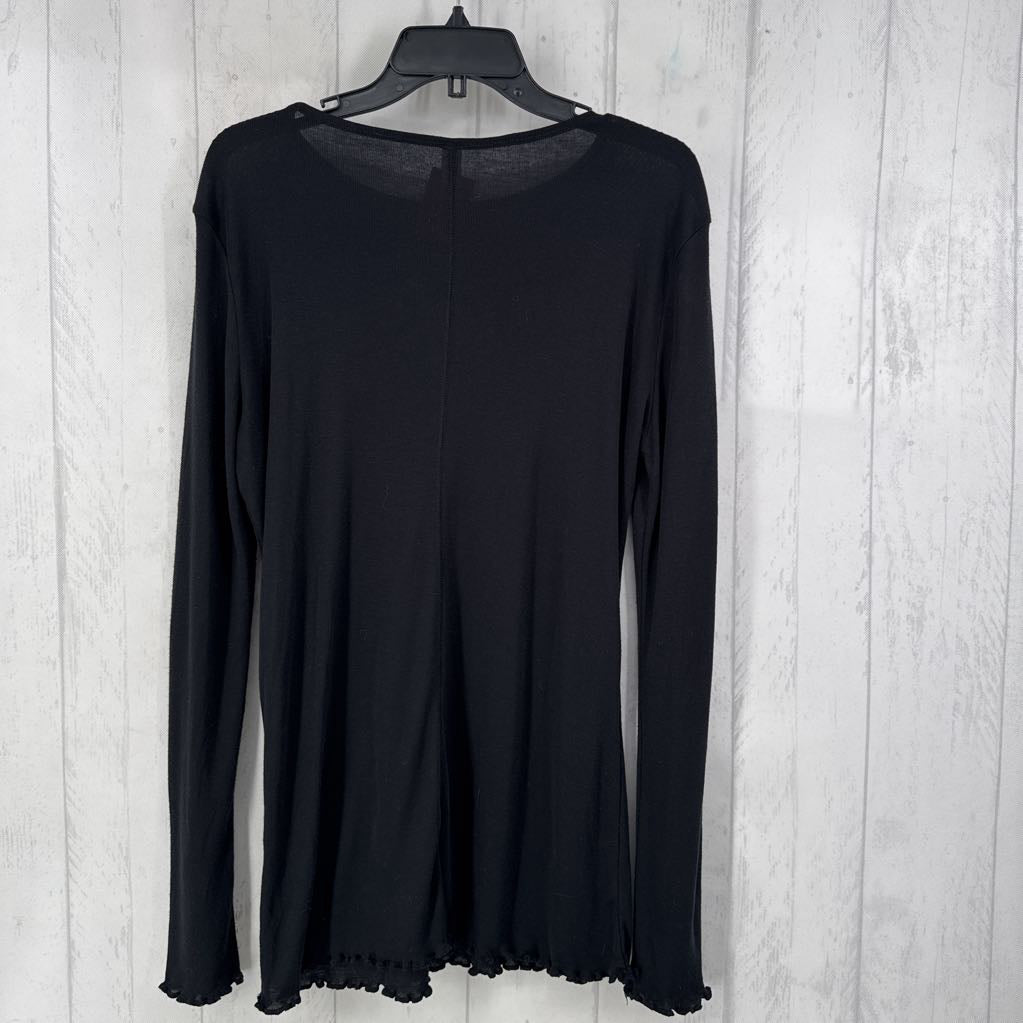 L ruffle trim hem l/s top