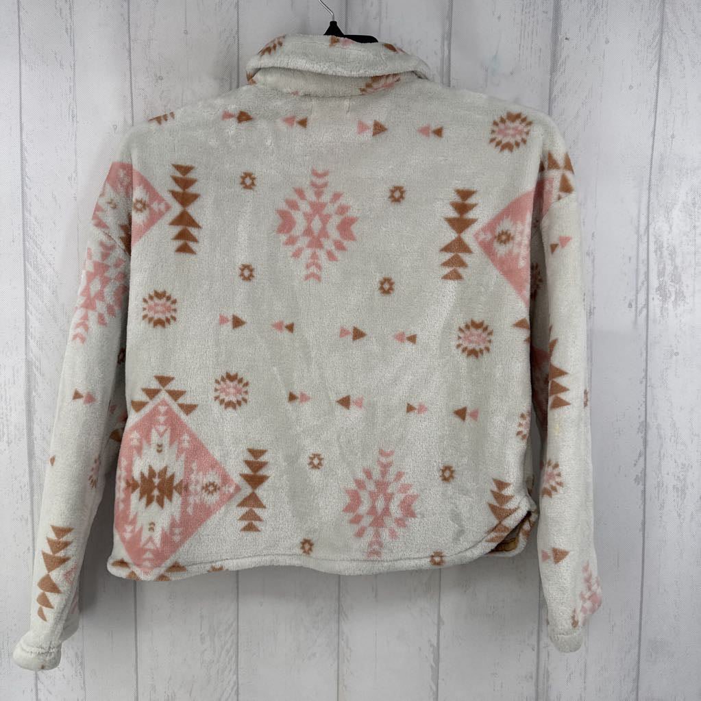 M fleece aztec pattern crop jacket