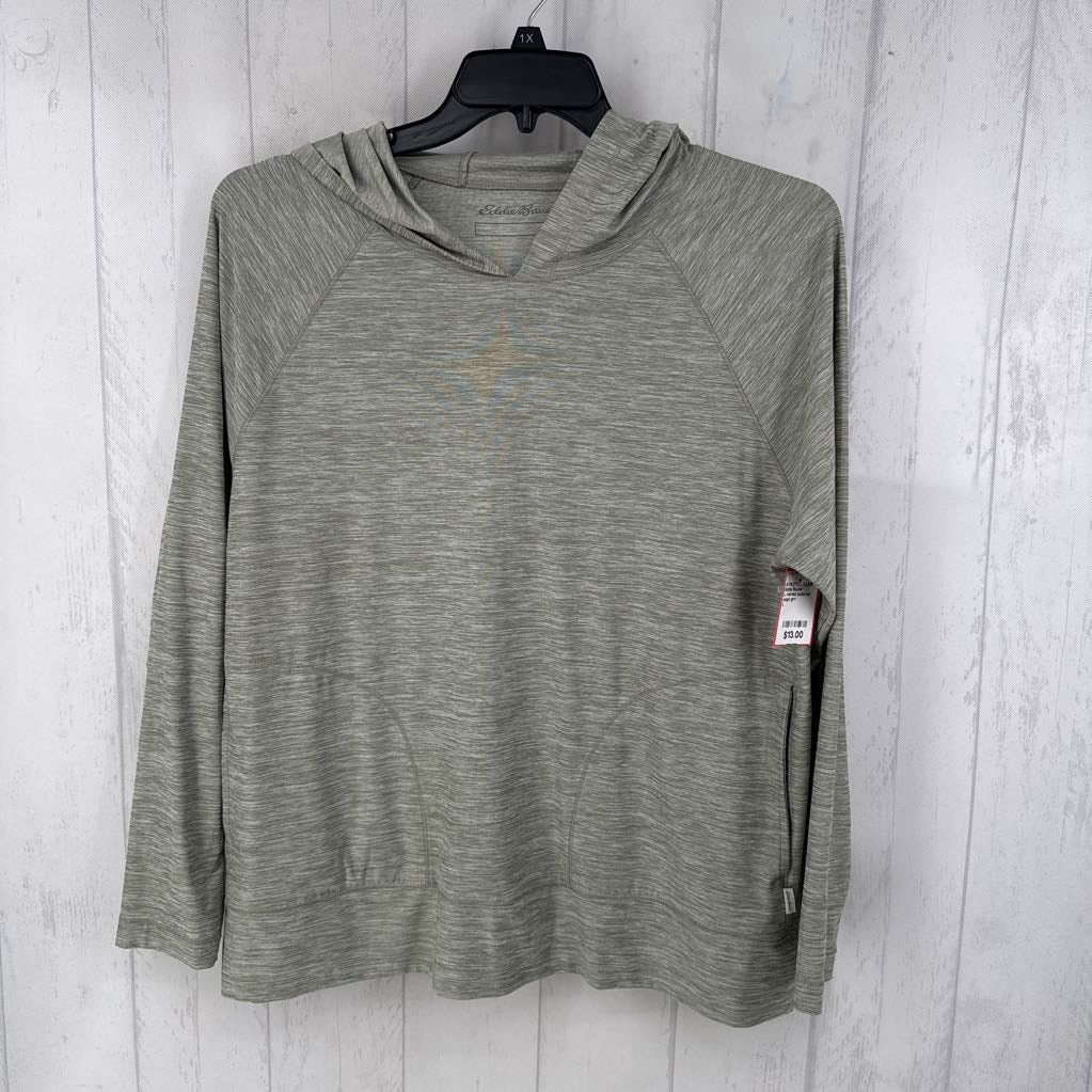 L marled pullover w/ hood