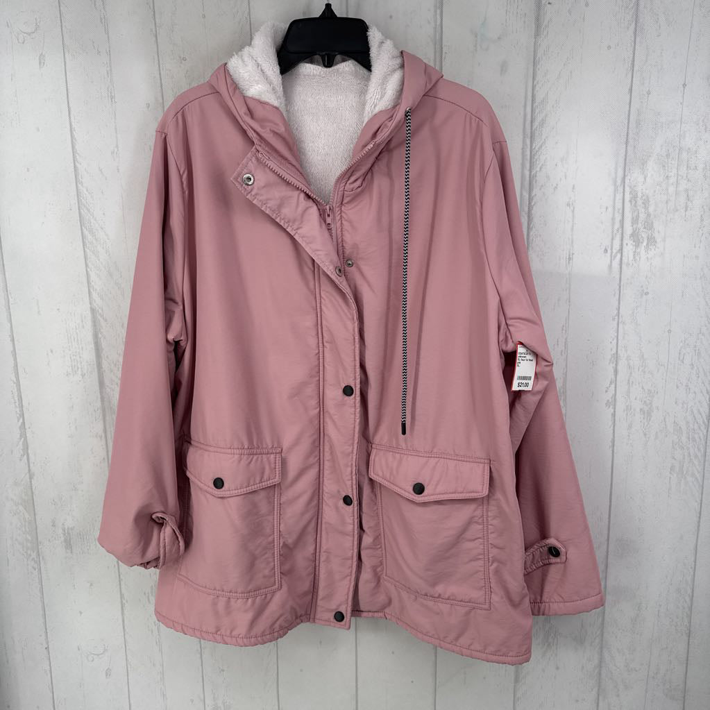 XL faux fur lined nylon jacket