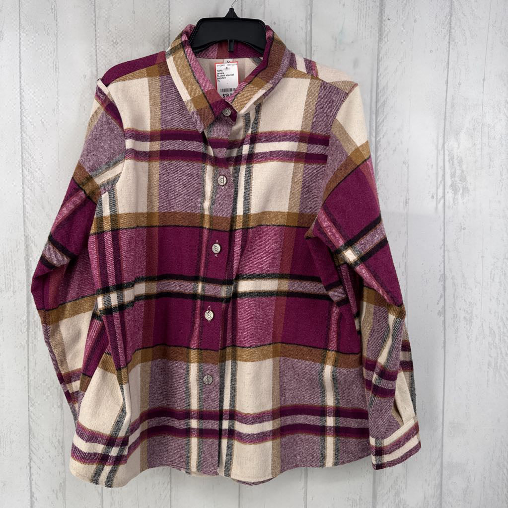 XL plaid shacket