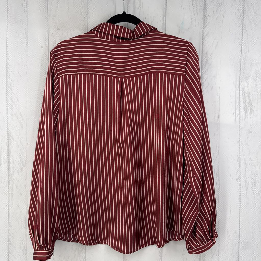 L striped button down l/s top