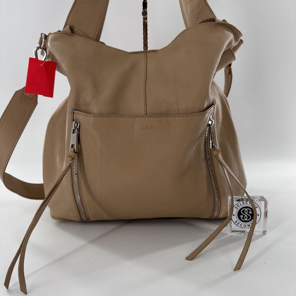 leather double strap hobo bag