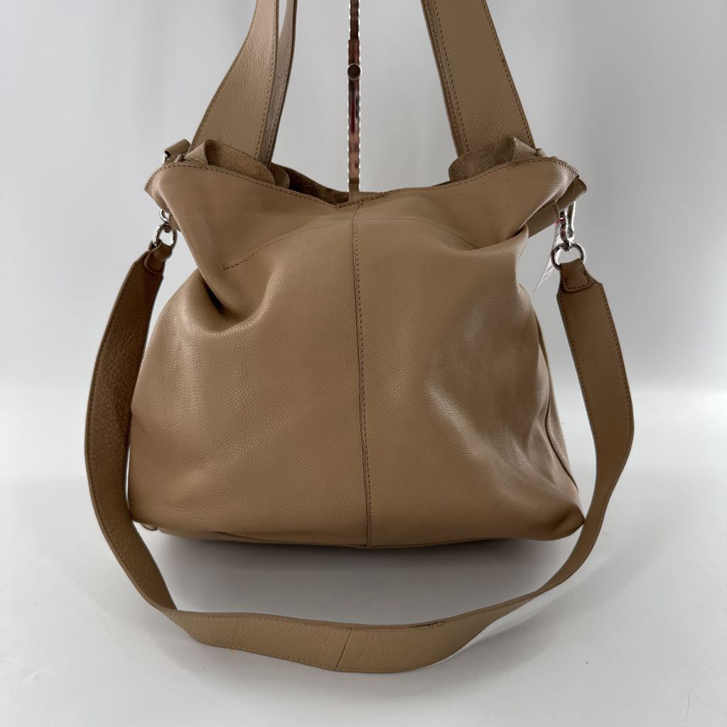 leather double strap hobo bag