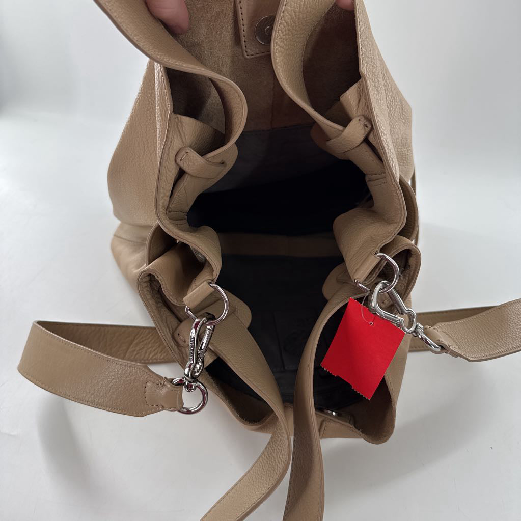 leather double strap hobo bag