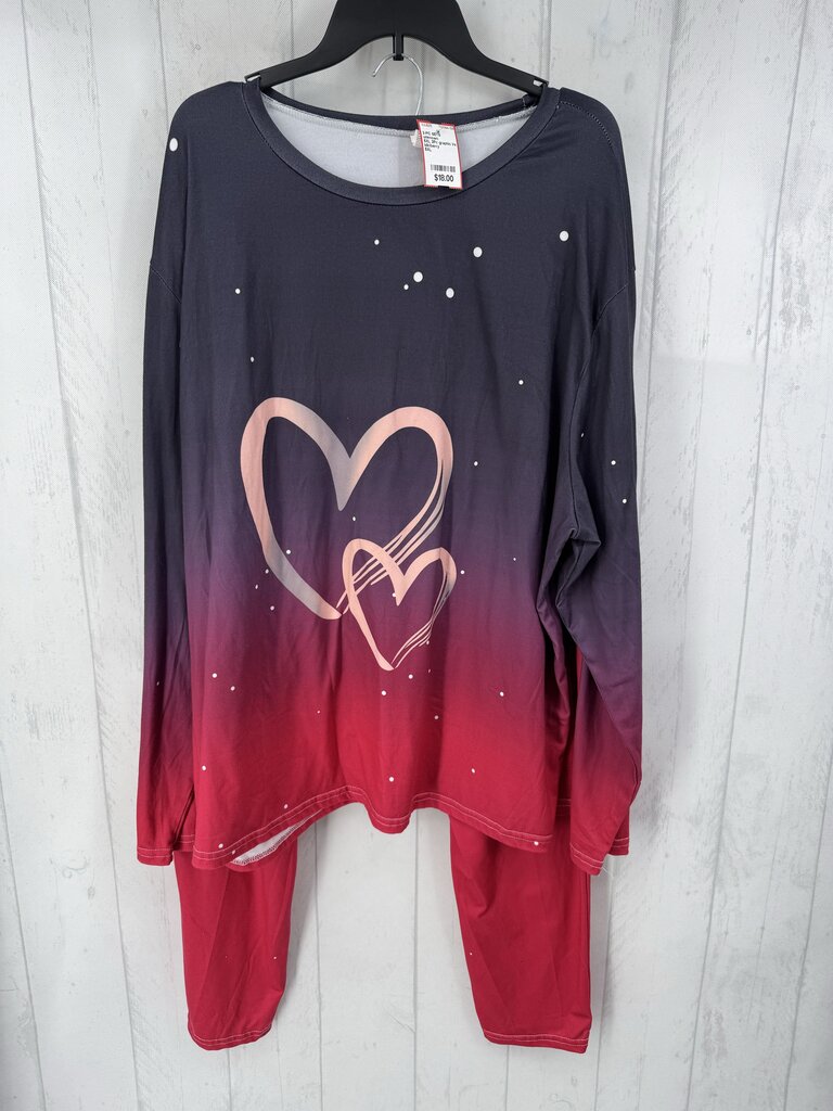 5XL 2Pc graphic l/s tee & leggings
