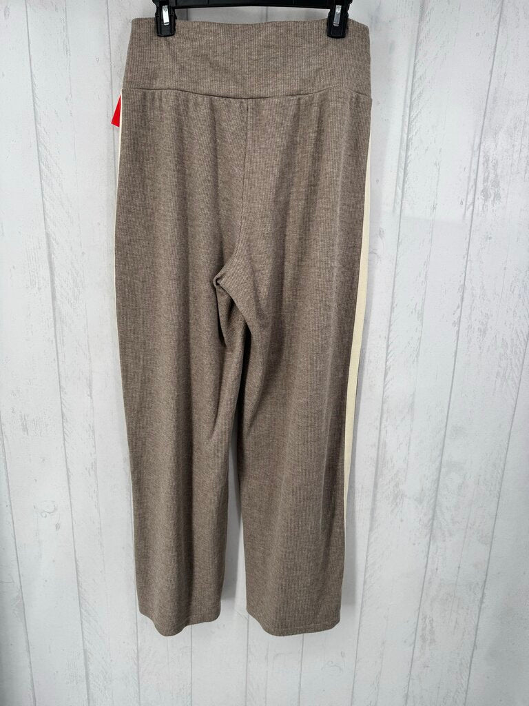 L ribbed 2 striped wide leg pant