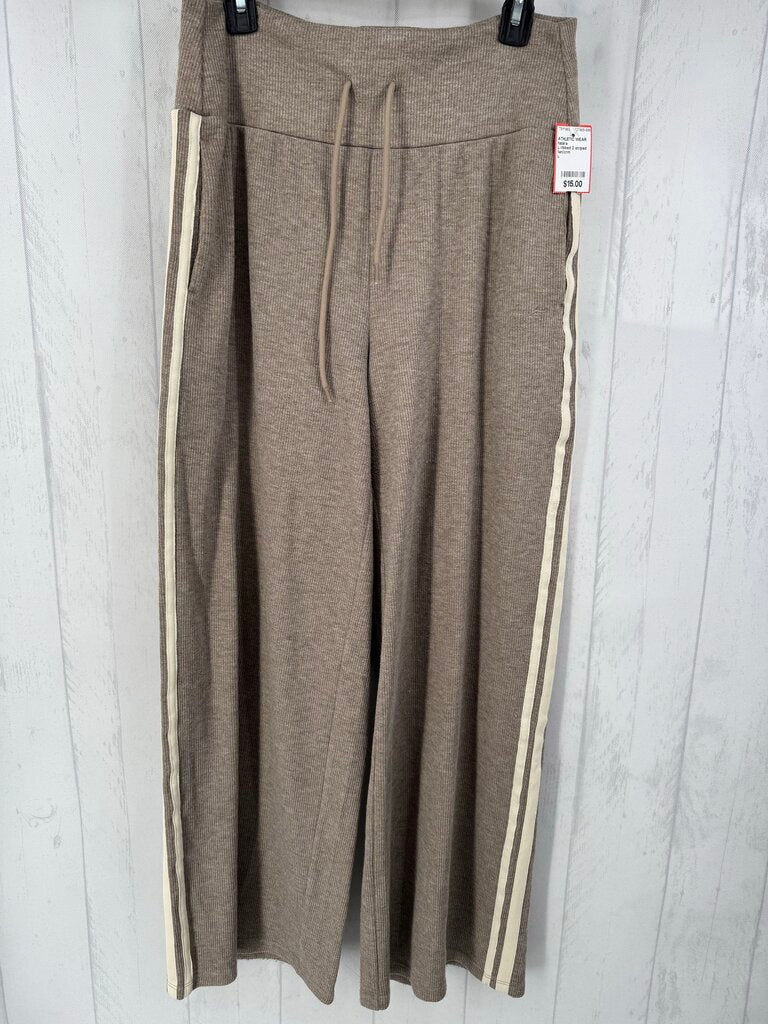 L ribbed 2 striped wide leg pant