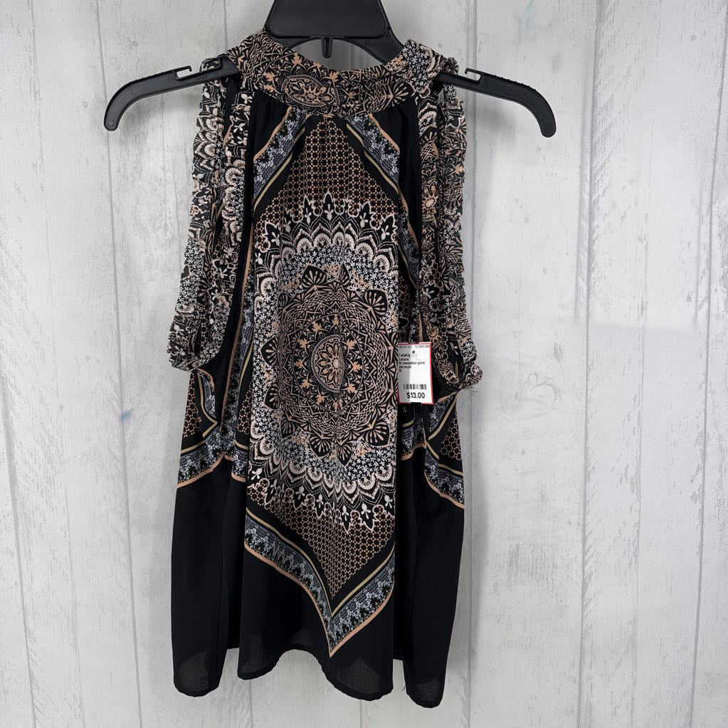 M medallion print halter tank