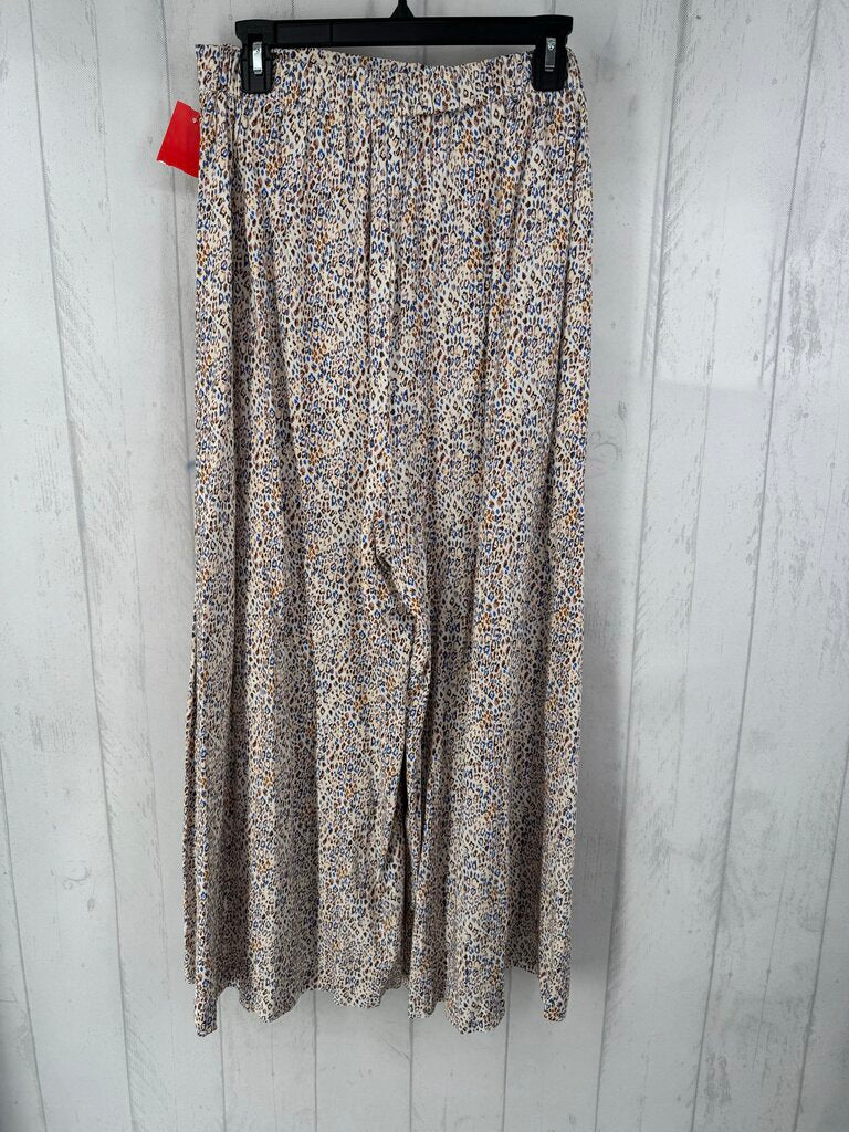 L animal print wide leg pant