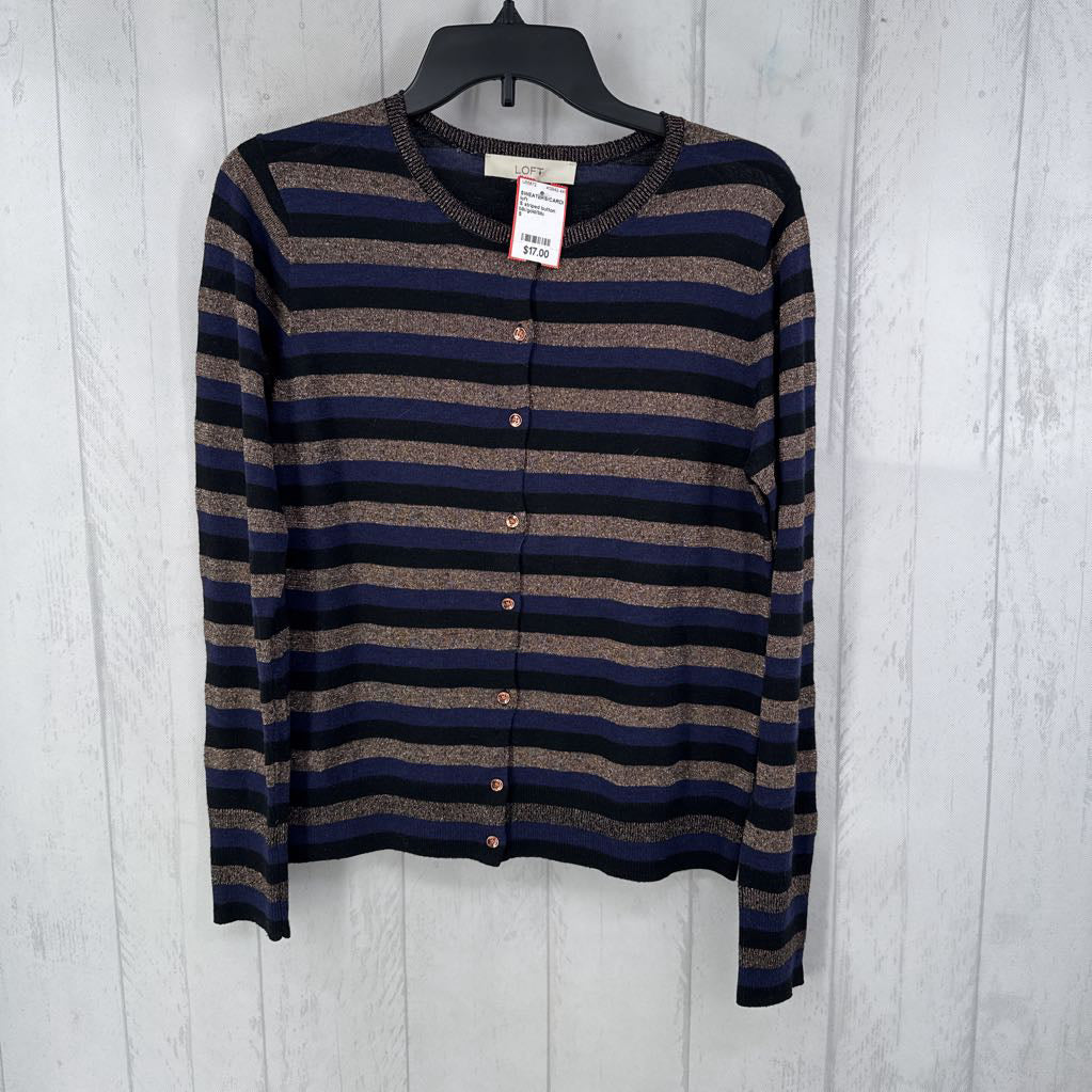 S striped button down cardi