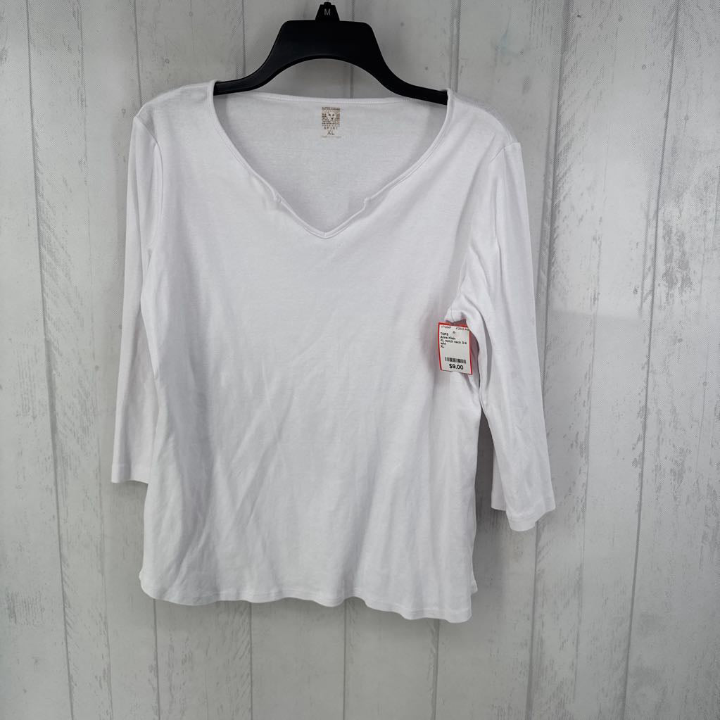 XL notch neck 3/4 slv top