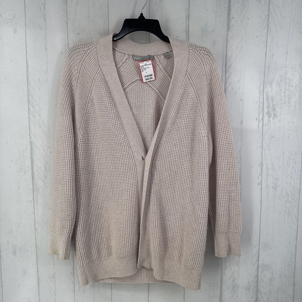 XS waffle knit button front cardi