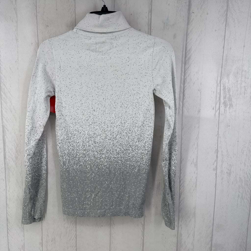 S speckled print t-neck l/s top
