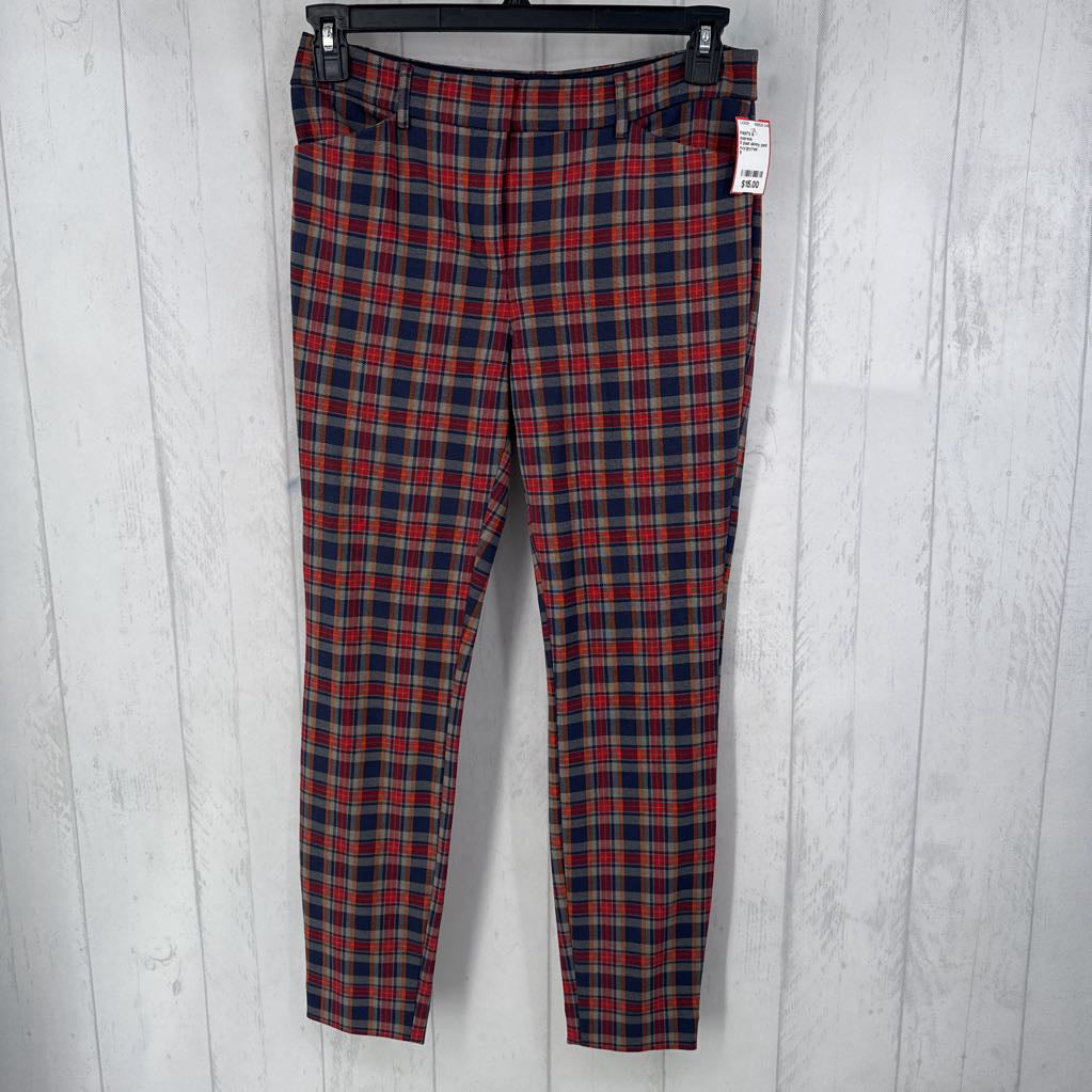 8 plaid skinny pant