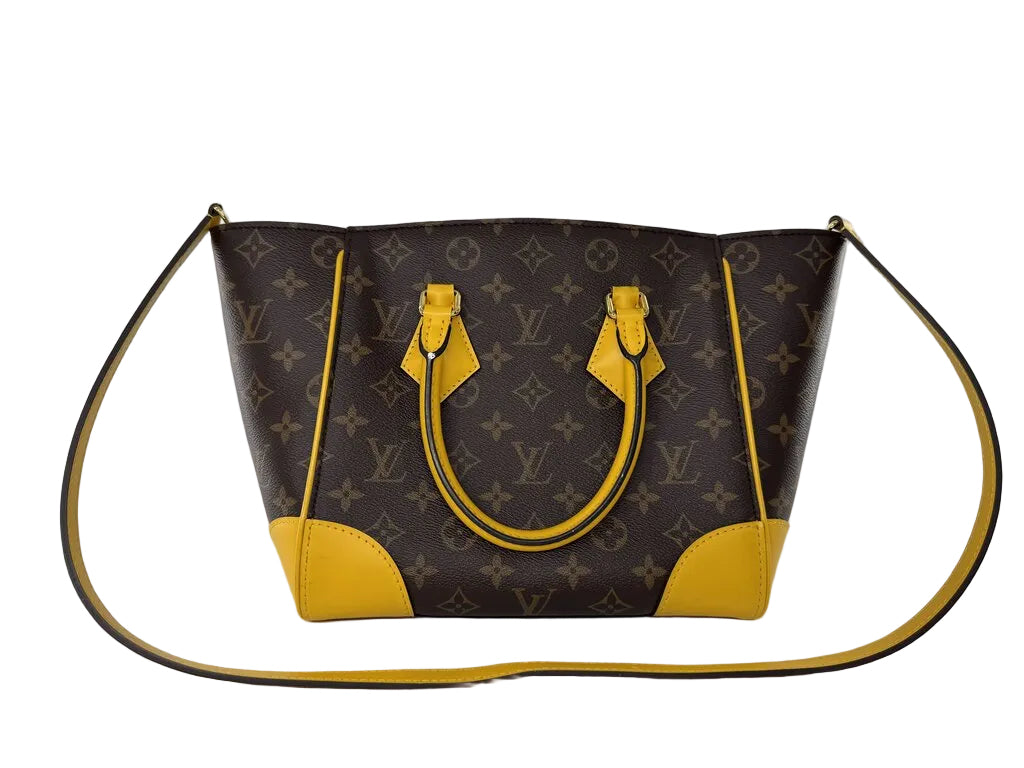 monogram satchel w/ jonquille trim PM