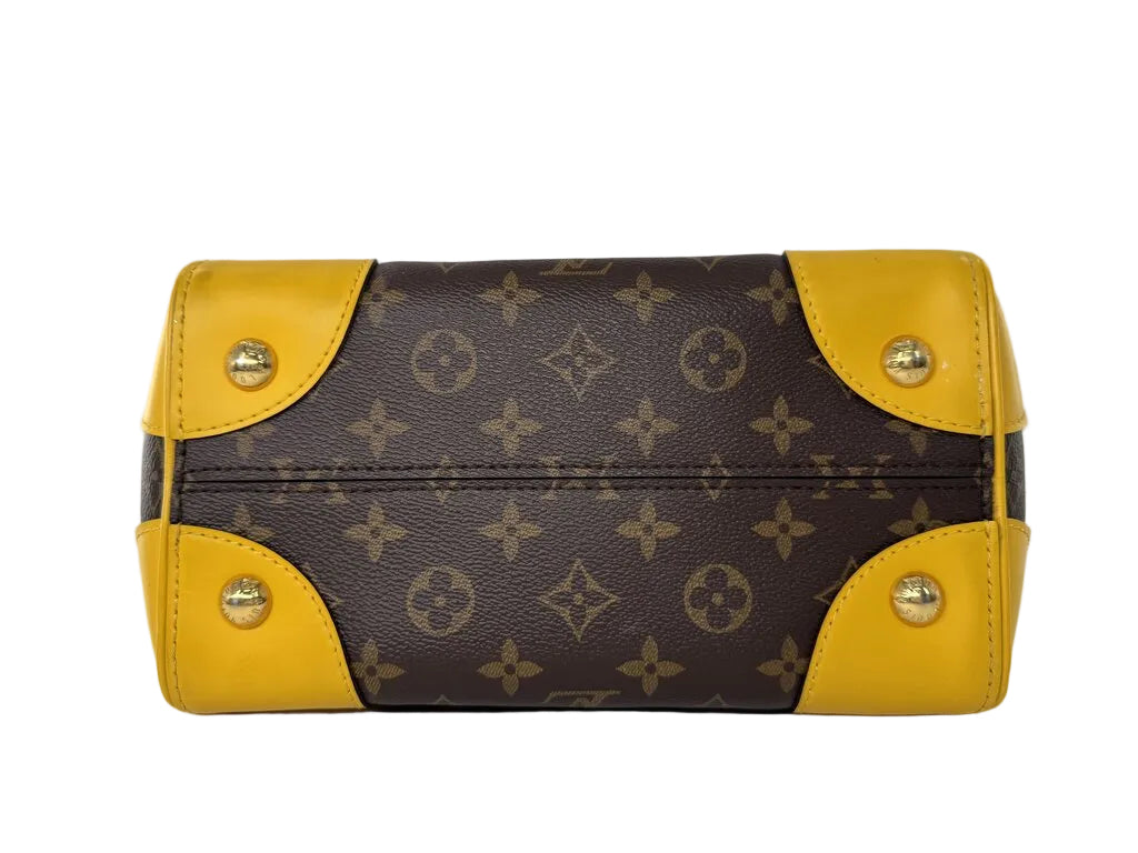 monogram satchel w/ jonquille trim PM