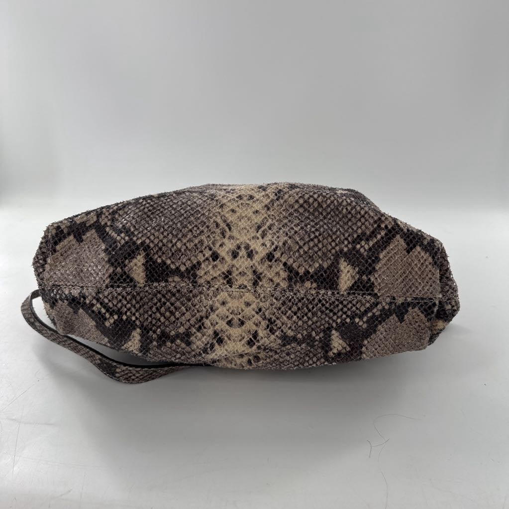 snakeskin print shoulder bag