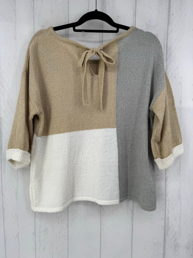 L colorblock drop shoulder sweater