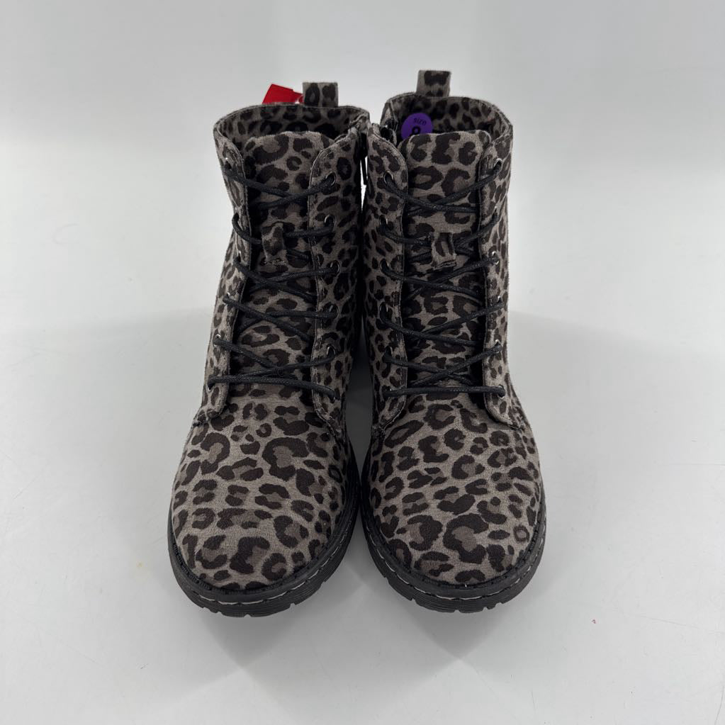 8 animal print combat boot