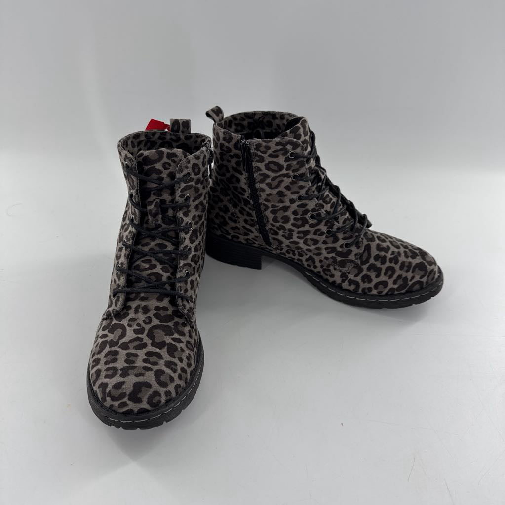 8 animal print combat boot