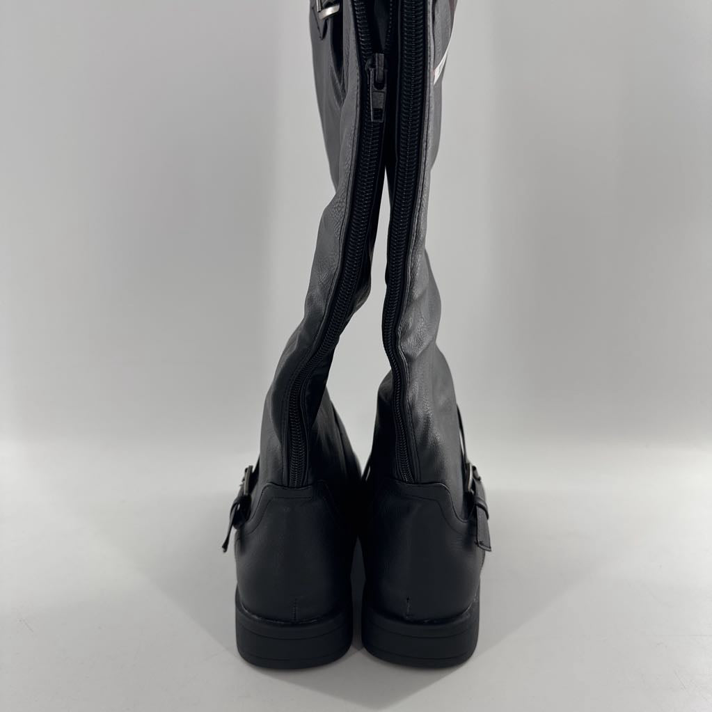 10W vegan leather tall boots